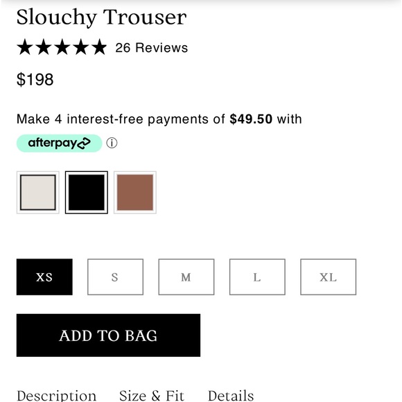 The Reset R Label Slouchy Trouser Black Size Large - Picture 9 of 9